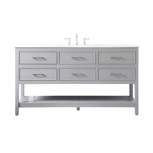Elegant Kitchen/Bath Sinclaire 60" Single Bathroom Vanity, Gray - VF19060GR