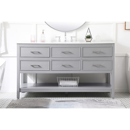 Elegant Kitchen/Bath Sinclaire 60" Single Bathroom Vanity, Gray