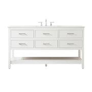 Elegant Kitchen/Bath Sinclaire 60" Single Bathroom Vanity, White - VF19060WH