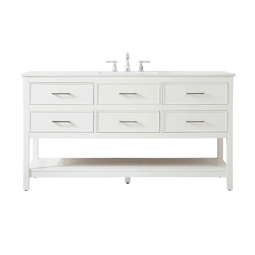 Elegant Kitchen/Bath Sinclaire 60" Single Bathroom Vanity, White - VF19060WH