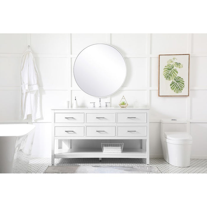 Elegant Kitchen/Bath Sinclaire 60" Single Bathroom Vanity, White