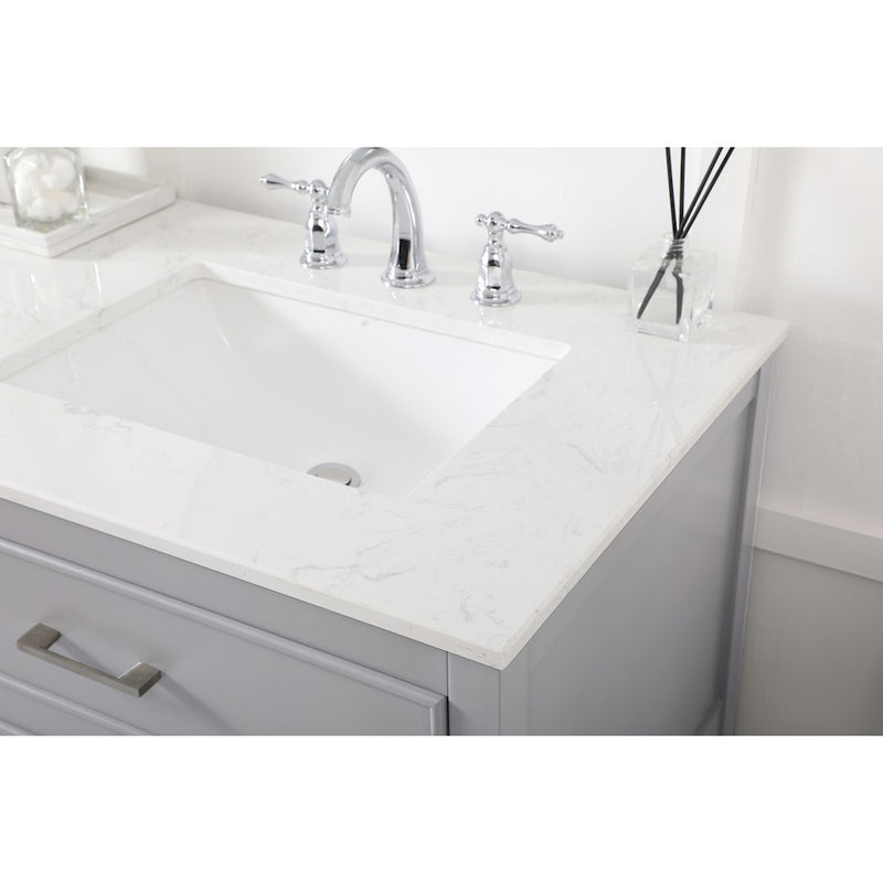 Elegant Kitchen/Bath Sinclaire 72" Double Bathroom Vanity, Gray