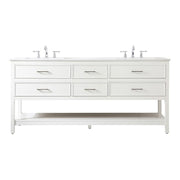Elegant Kitchen/Bath Sinclaire 72" Double Bathroom Vanity, White - VF19072DWH