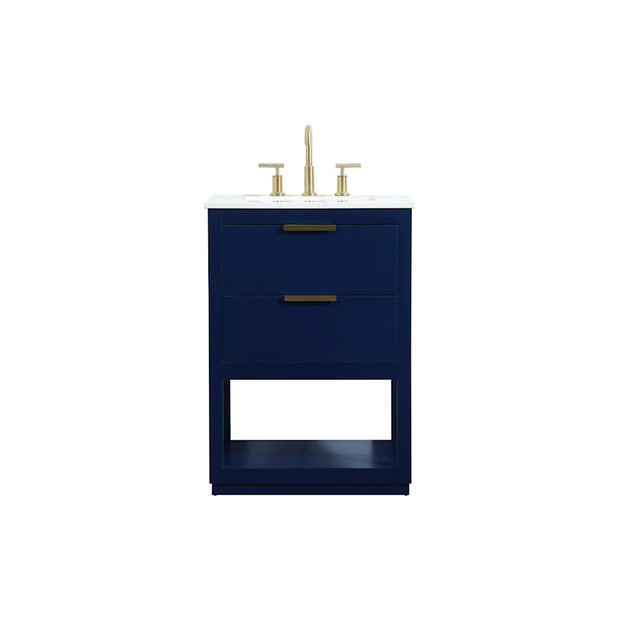 Elegant Kitchen/Bath Larkin 24" Single Bathroom Vanity, Blue - VF19224BL