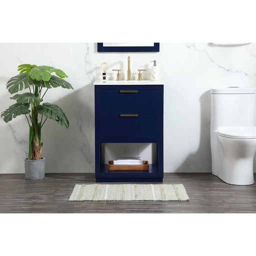 Elegant Kitchen/Bath Larkin 24" Single Bathroom Vanity, Blue