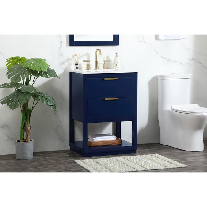 Elegant Kitchen/Bath Larkin 24" Single Bathroom Vanity, Blue