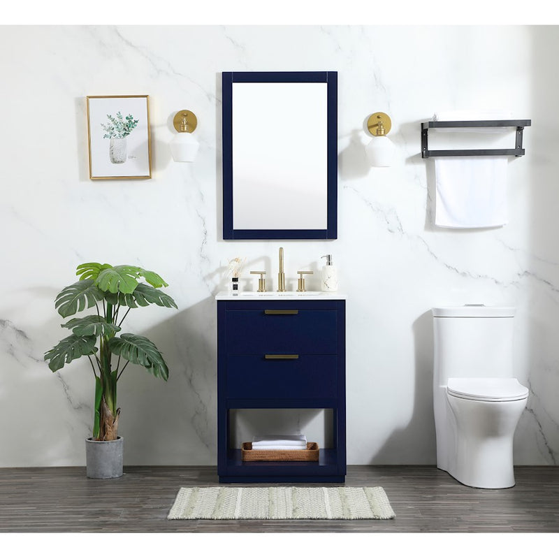 Elegant Kitchen/Bath Larkin 24" Single Bathroom Vanity, Blue
