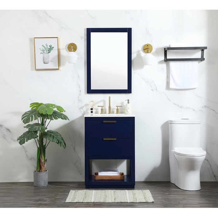 Elegant Kitchen/Bath Larkin 24" Single Bathroom Vanity, Blue