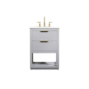 Elegant Kitchen/Bath Larkin 24" Single Bathroom Vanity, Grey - VF19224GR
