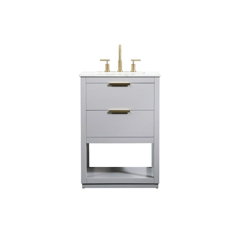 Elegant Kitchen/Bath Larkin 24" Single Bathroom Vanity, Grey - VF19224GR