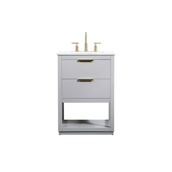 Elegant Kitchen/Bath Larkin 24" Single Bathroom Vanity, Grey - VF19224GR