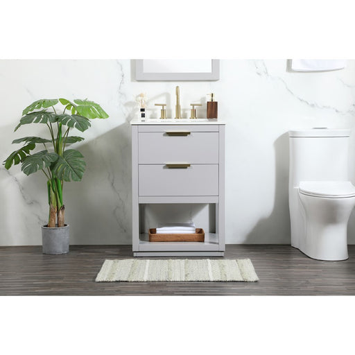 Elegant Kitchen/Bath Larkin 24" Single Bathroom Vanity, Grey