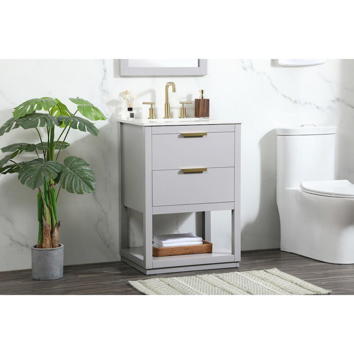 Elegant Kitchen/Bath Larkin 24" Single Bathroom Vanity, Grey