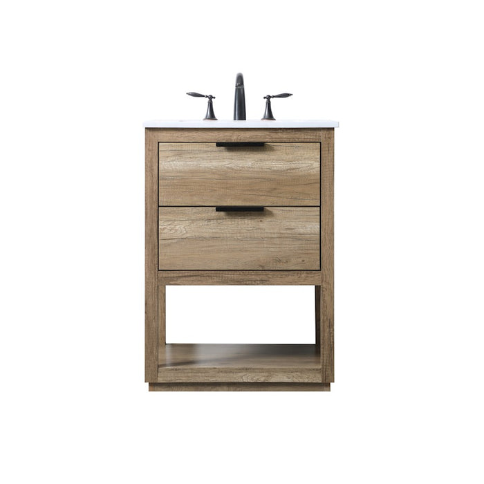 Elegant Lighting Larkin 24"L Single Vanity Sink, Natural Oak - VF19224NT