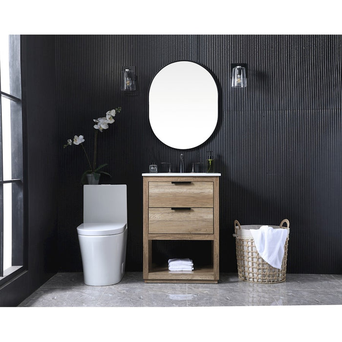 Elegant Lighting Larkin 24"L Single Vanity Sink, Natural Oak