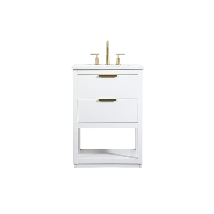 Elegant Kitchen/Bath Larkin 24" Single Bathroom Vanity, White - VF19224WH