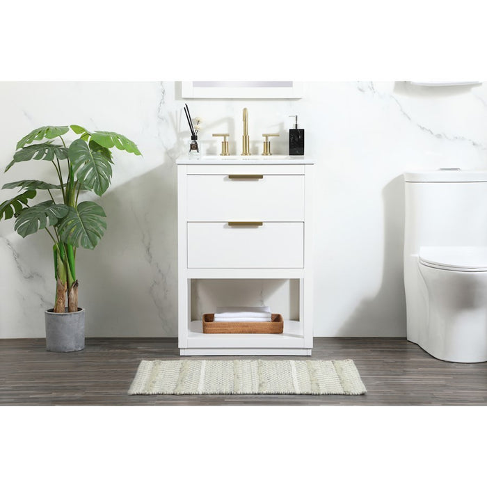 Elegant Kitchen/Bath Larkin 24" Single Bathroom Vanity, White