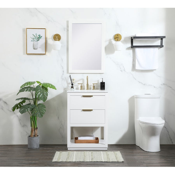 Elegant Kitchen/Bath Larkin 24" Single Bathroom Vanity, White