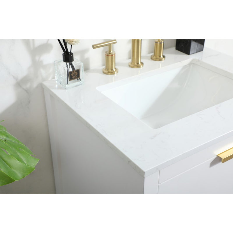 Elegant Kitchen/Bath Larkin 24" Single Bathroom Vanity, White