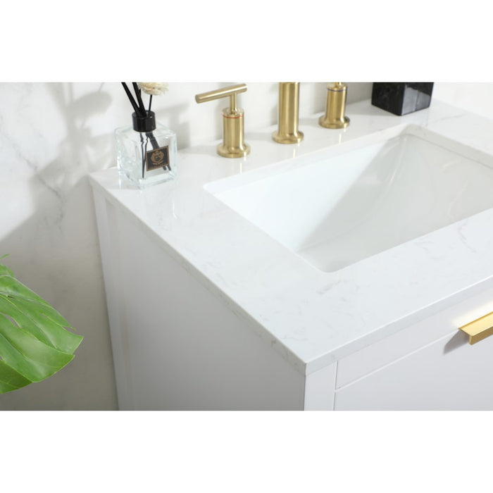 Elegant Kitchen/Bath Larkin 24" Single Bathroom Vanity, White