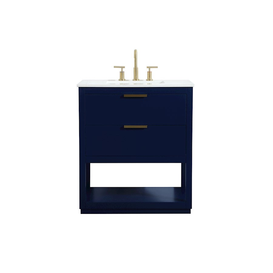 Elegant Kitchen/Bath Larkin 30" Single Bathroom Vanity, Blue - VF19230BL