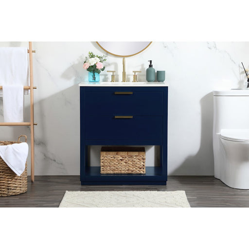 Elegant Kitchen/Bath Larkin 30" Single Bathroom Vanity, Blue