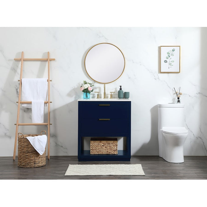 Elegant Kitchen/Bath Larkin 30" Single Bathroom Vanity, Blue