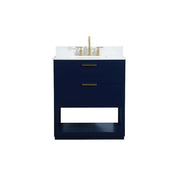 Elegant Larkin 30" Single Bathroom Vanity, Blue/Backsplash - VF19230BL-BS