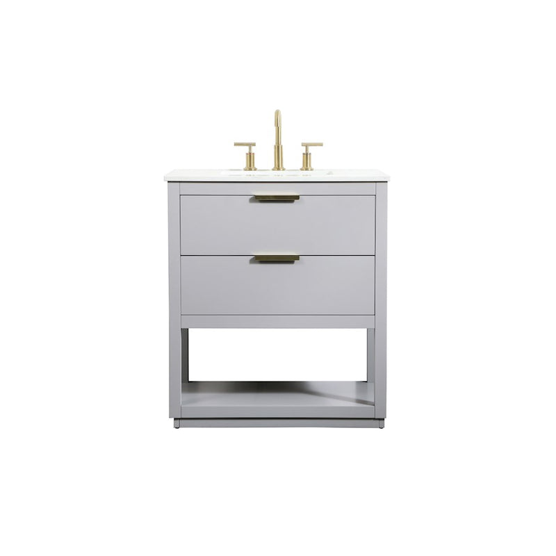 Elegant Kitchen/Bath Larkin 30" Single Bathroom Vanity, Grey - VF19230GR