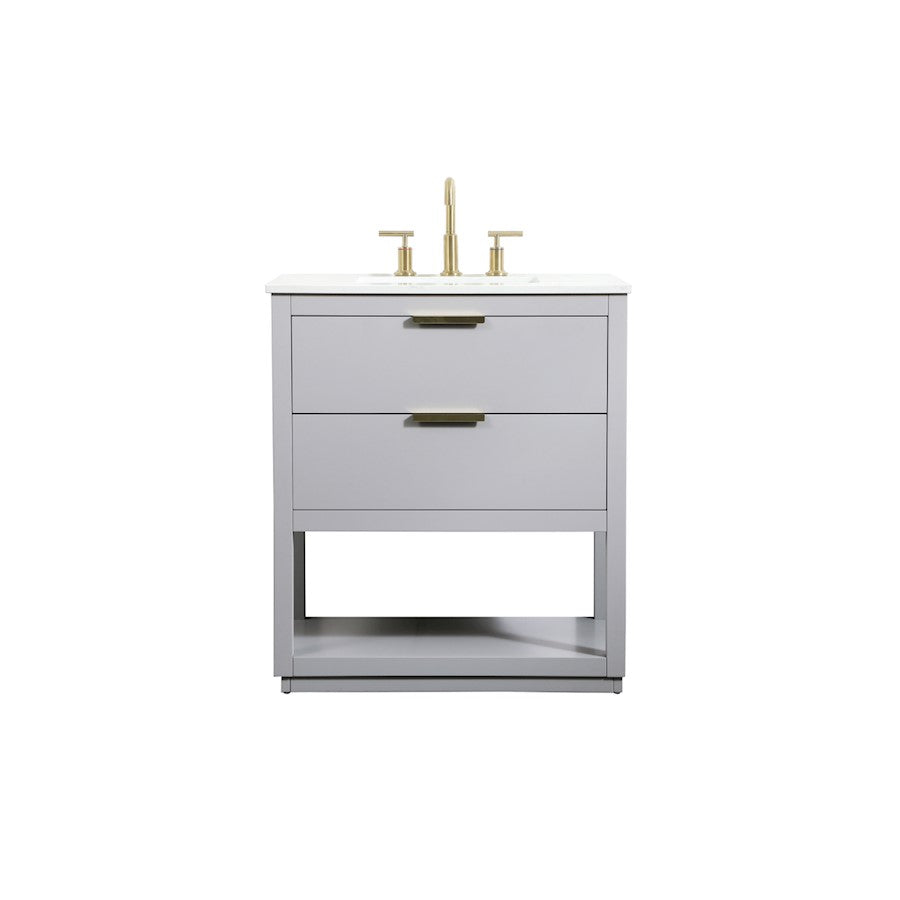 Elegant Kitchen/Bath Larkin 30" Single Bathroom Vanity, Grey - VF19230GR