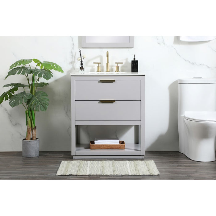 Elegant Kitchen/Bath Larkin 30" Single Bathroom Vanity, Grey