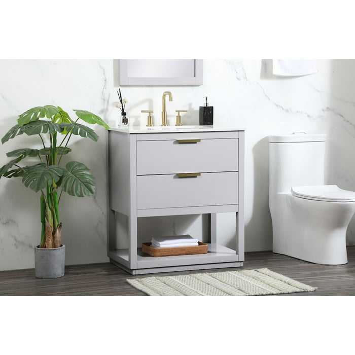 Elegant Kitchen/Bath Larkin 30" Single Bathroom Vanity, Grey