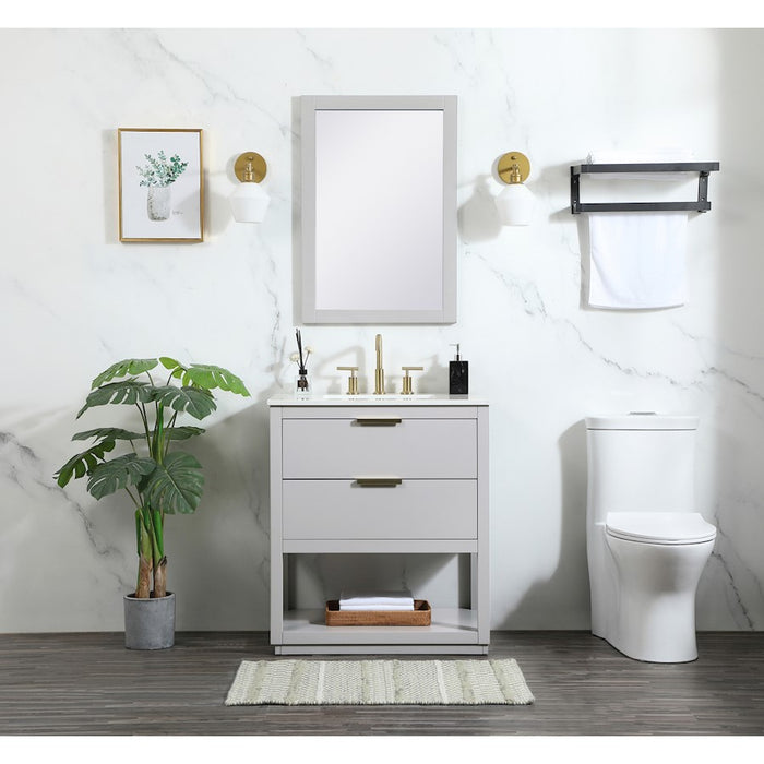 Elegant Kitchen/Bath Larkin 30" Single Bathroom Vanity, Grey