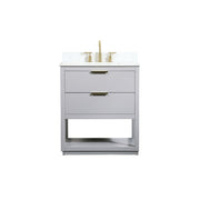 Elegant Larkin 30" Single Bathroom Vanity, Grey/Backsplash - VF19230GR-BS
