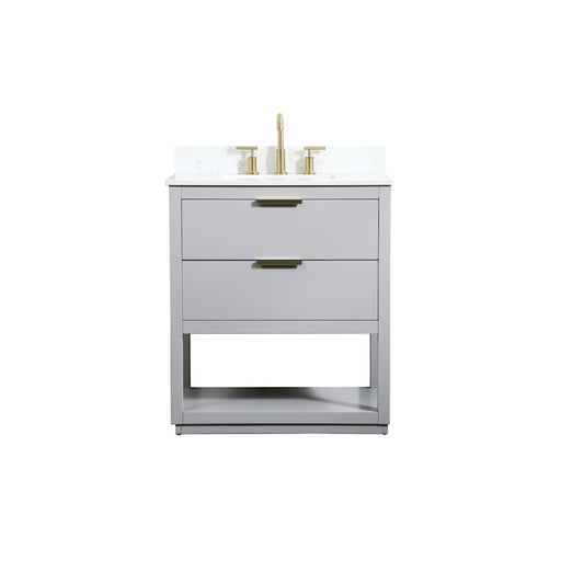 Elegant Larkin 30" Single Bathroom Vanity, Grey/Backsplash - VF19230GR-BS