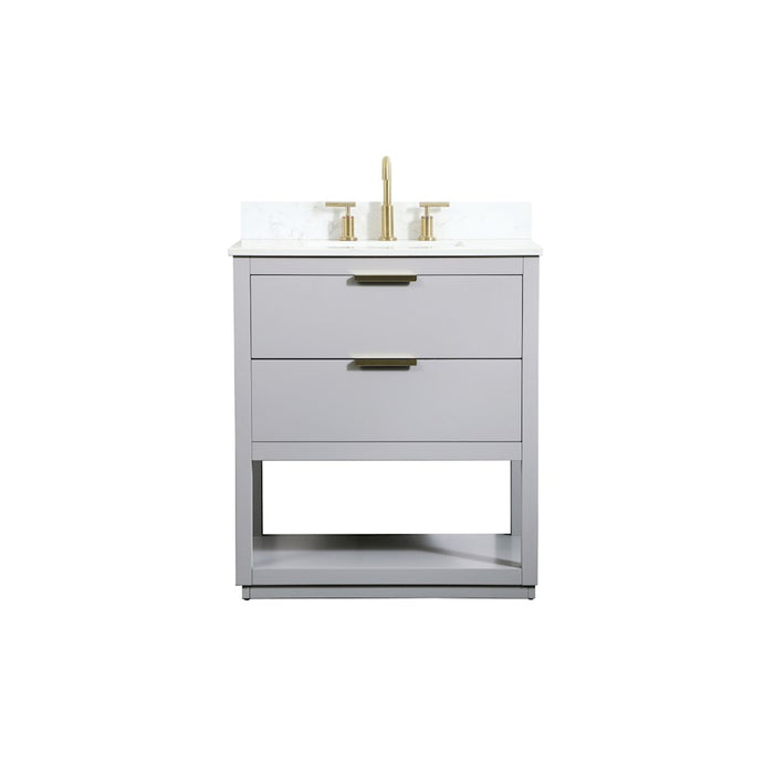 Elegant Larkin 30" Single Bathroom Vanity, Grey/Backsplash - VF19230GR-BS