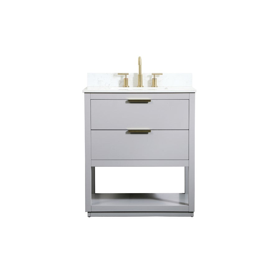 Elegant Larkin 30" Single Bathroom Vanity, Grey/Backsplash - VF19230GR-BS