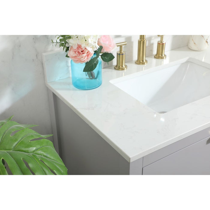 Elegant Larkin 30" Single Bathroom Vanity, Grey/Backsplash