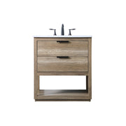 Elegant Lighting Larkin 30"L Single Vanity Sink, Natural Oak - VF19230NT