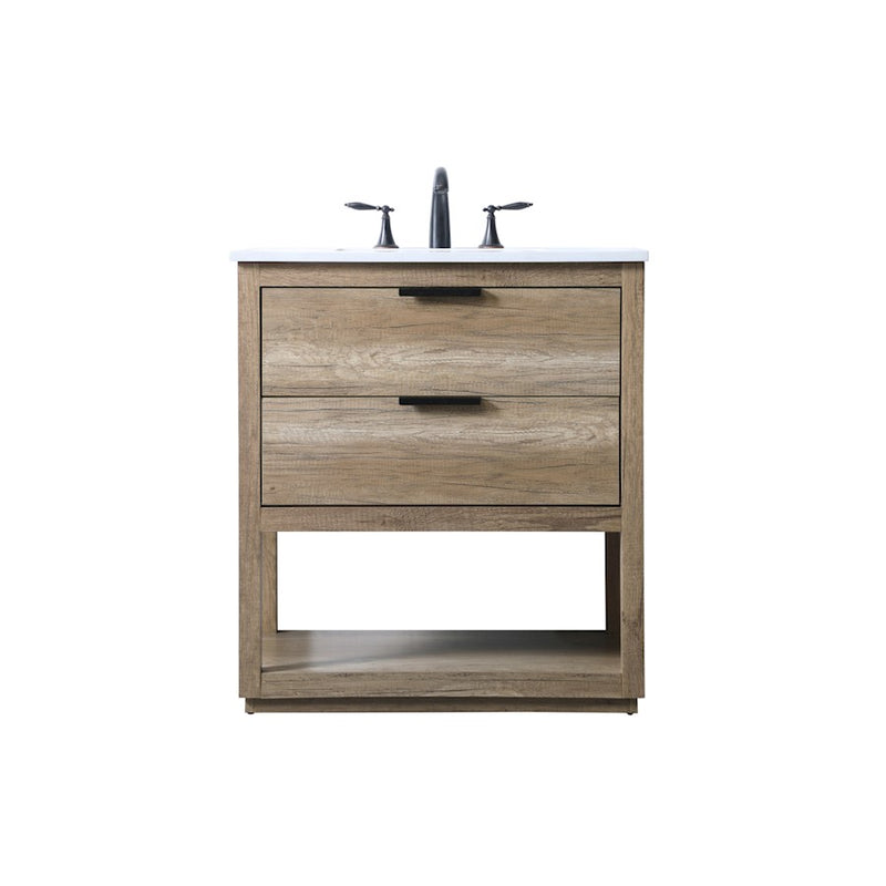 Elegant Lighting Larkin 30"L Single Vanity Sink, Natural Oak - VF19230NT