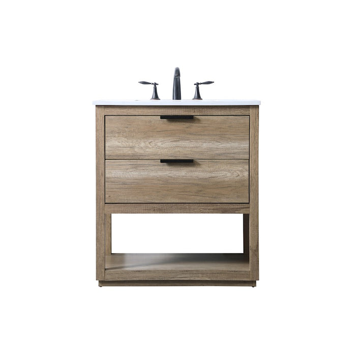 Elegant Lighting Larkin 30"L Single Vanity Sink, Natural Oak - VF19230NT