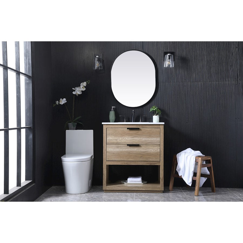 Elegant Lighting Larkin 30"L Single Vanity Sink, Natural Oak