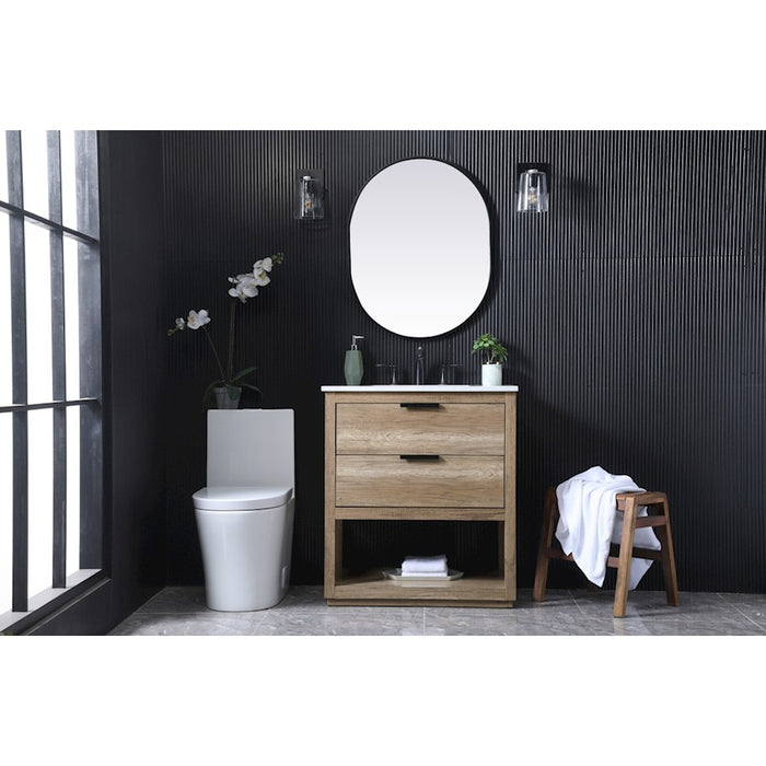Elegant Lighting Larkin 30"L Single Vanity Sink, Natural Oak