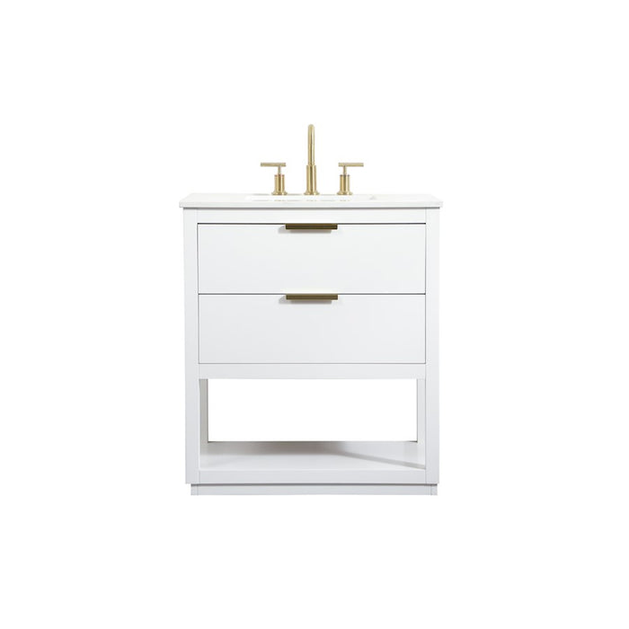 Elegant Kitchen/Bath Larkin 30" Single Bathroom Vanity, White - VF19230WH