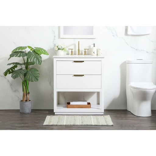Elegant Kitchen/Bath Larkin 30" Single Bathroom Vanity, White
