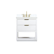Elegant Larkin 30" Single Bathroom Vanity, White/Backsplash - VF19230WH-BS