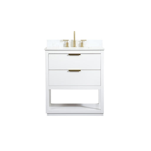 Elegant Larkin 30" Single Bathroom Vanity, White/Backsplash - VF19230WH-BS