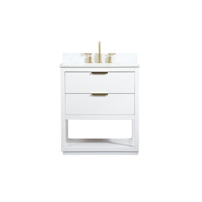 Elegant Larkin 30" Single Bathroom Vanity, White/Backsplash - VF19230WH-BS