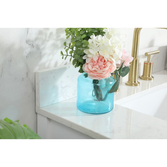 Elegant Larkin 30" Single Bathroom Vanity, White/Backsplash