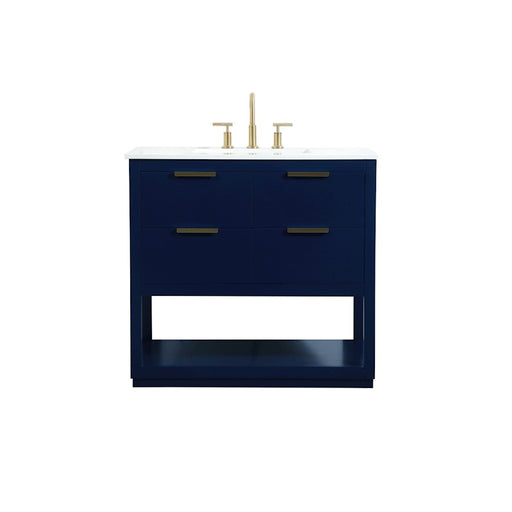 Elegant Kitchen/Bath Larkin 36" Single Bathroom Vanity, Blue - VF19236BL